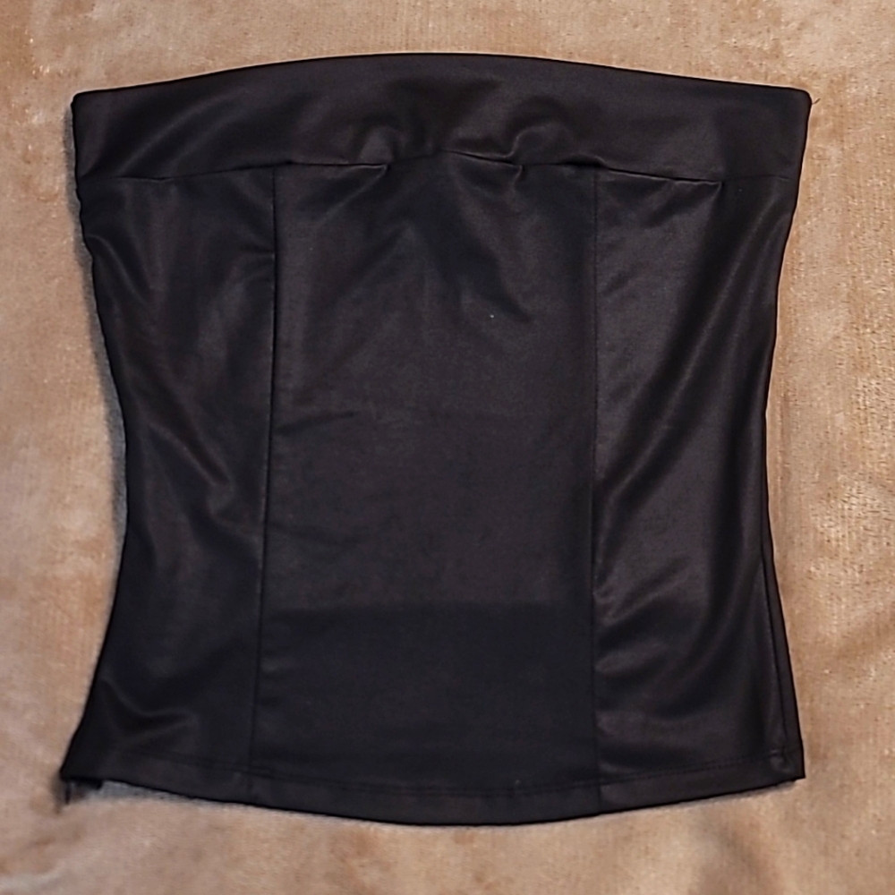 Faux Leather Tube Top